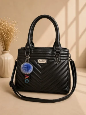 Elegant Quilted Office Handbag with Stylish Charm