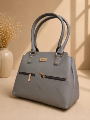 Elegant Grey Structured Office Handbag for Women