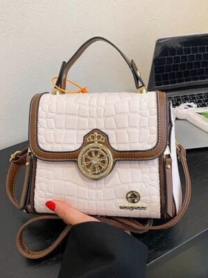 Luxury Crocodile Texture Structured Handbag for Women
