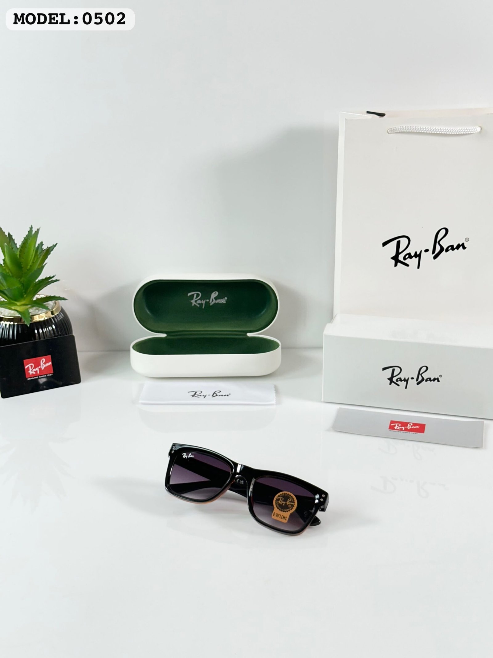 RAYBAN REVERSE 0502 BLACK SHADED