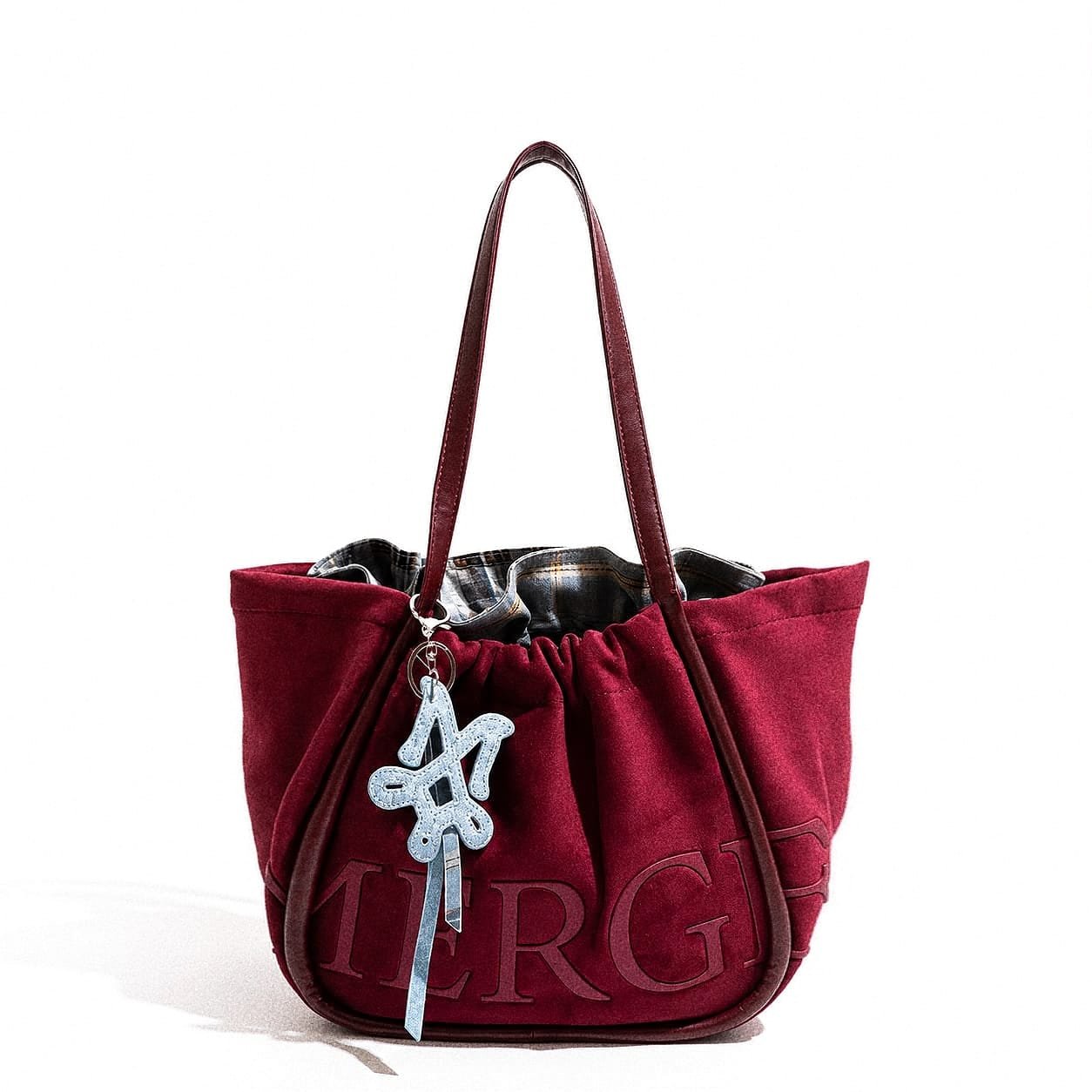 Women’s Stylish Suede Tote Handbag with Drawstring Closure