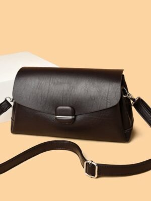 Women’s Stylish PU Leather Shoulder & Crossbody Bag with Flap Closure