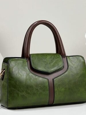Women’s Stylish Vintage Leather Finish Handbag with Shoulder Strap