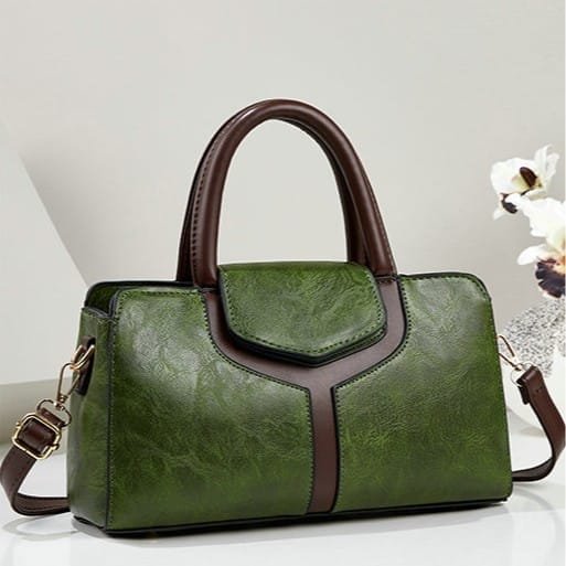 Women’s Stylish Vintage Leather Finish Handbag with Shoulder Strap