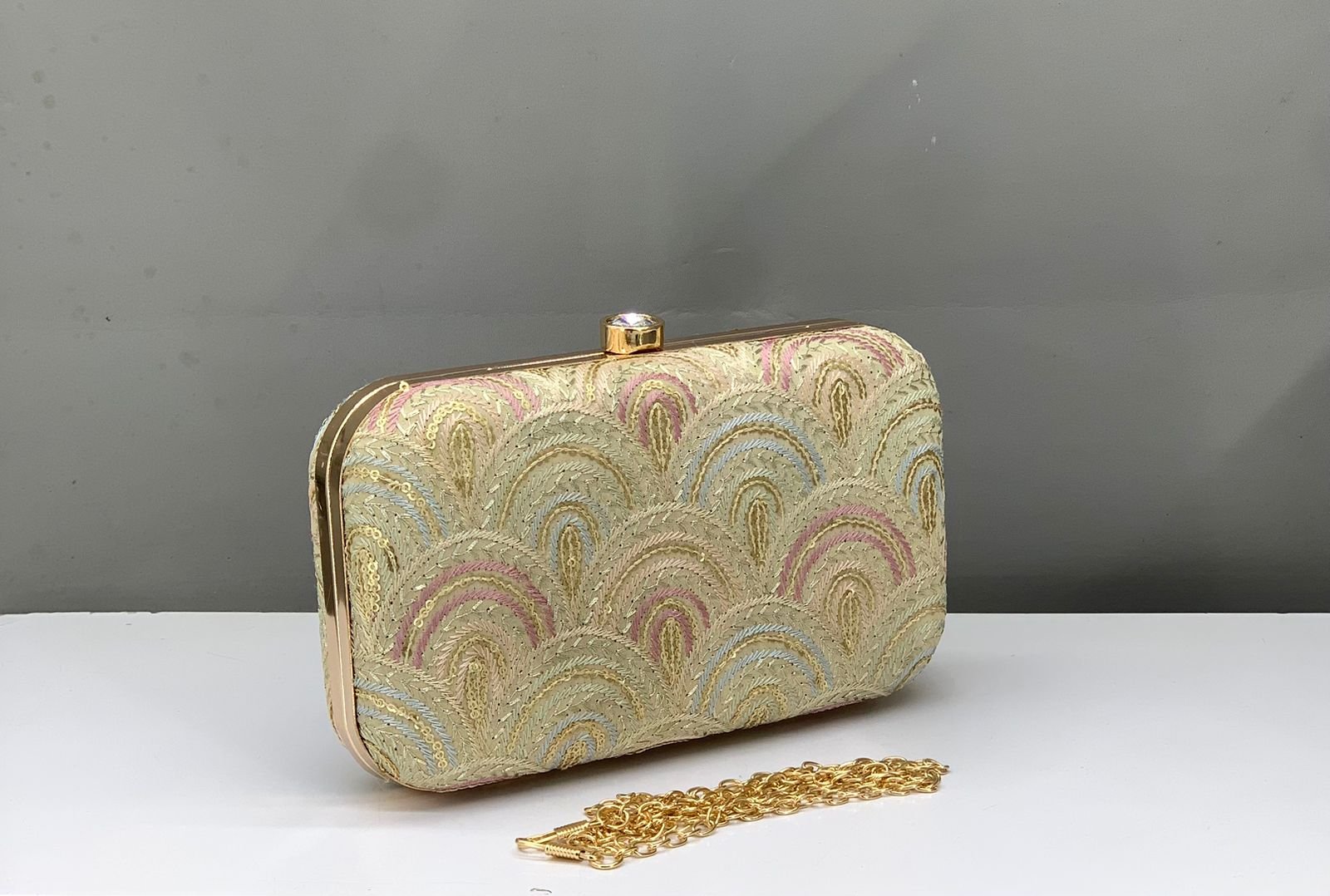 women Elegant Embroidered Box Clutch for Women - Image 2