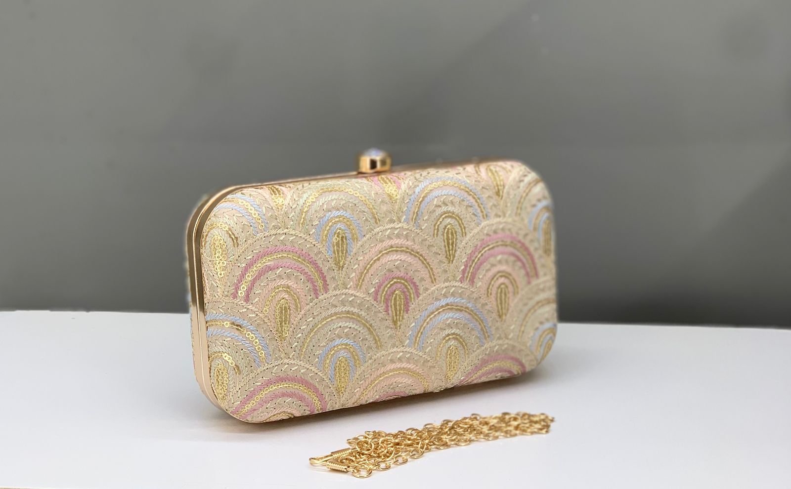 women Elegant Embroidered Box Clutch for Women - Image 3