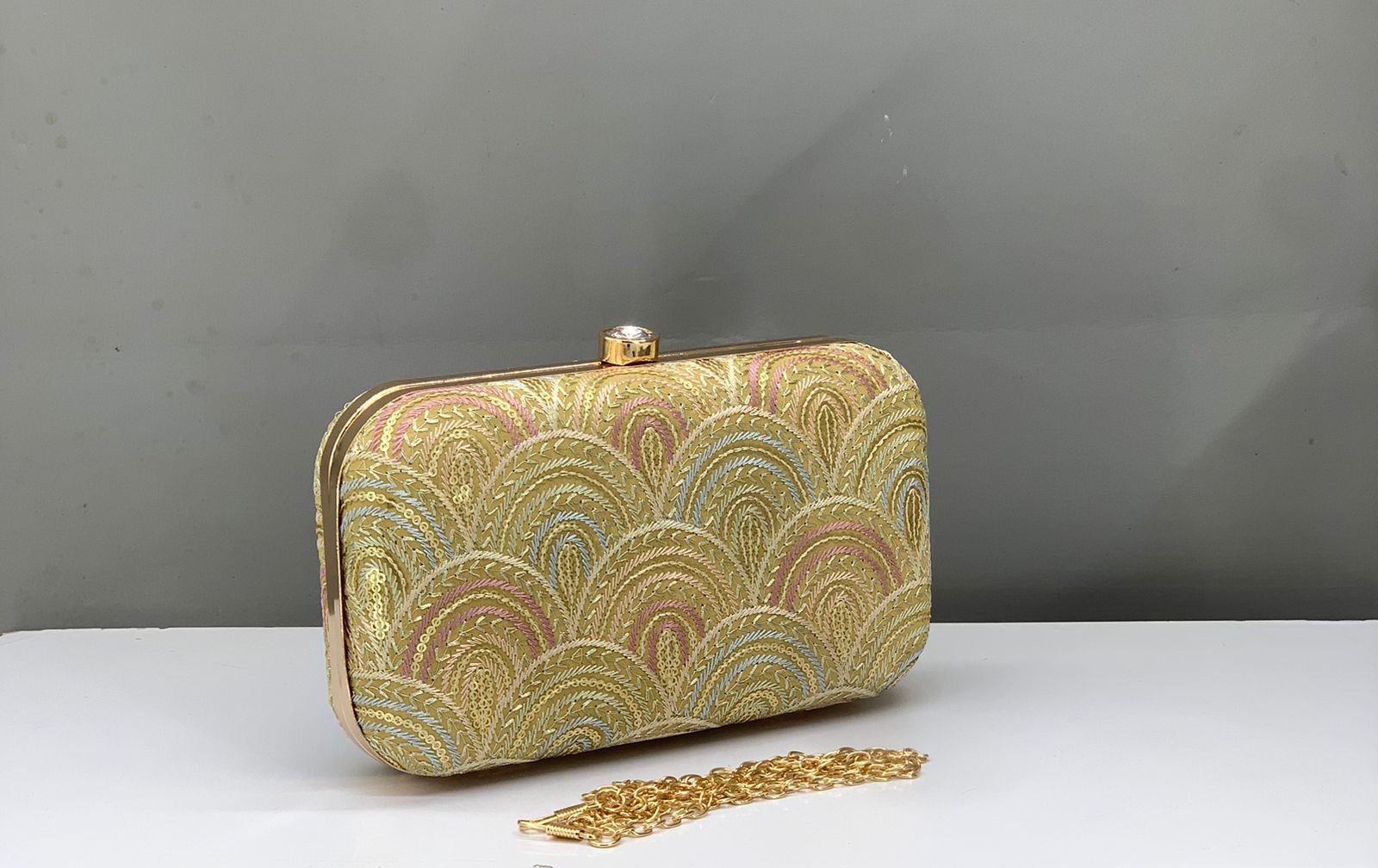 women Elegant Embroidered Box Clutch for Women - Image 4