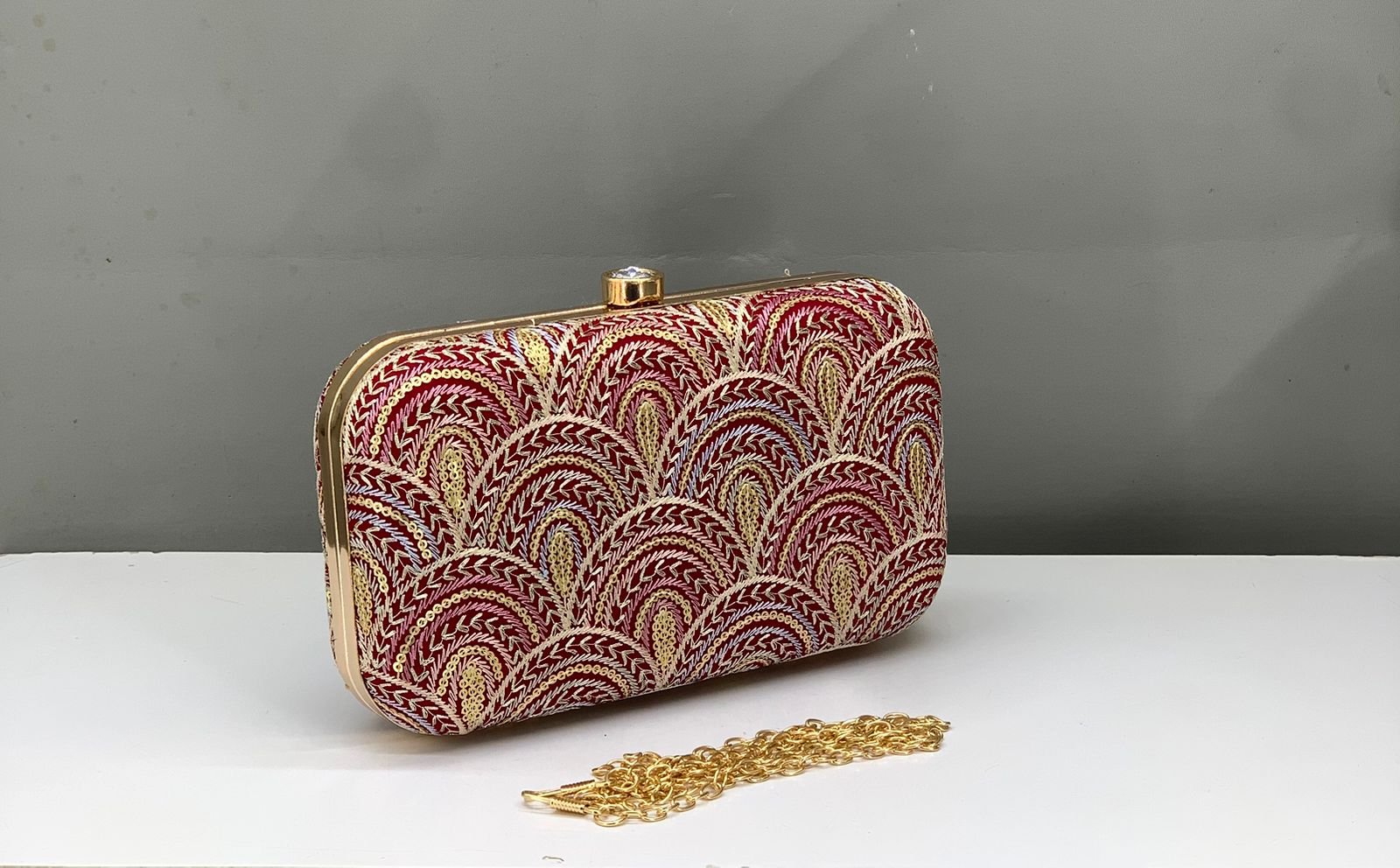 women Elegant Embroidered Box Clutch for Women - Image 6