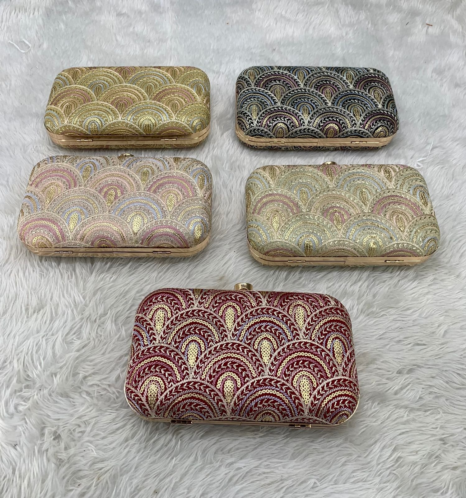 women Elegant Embroidered Box Clutch for Women - Image 7