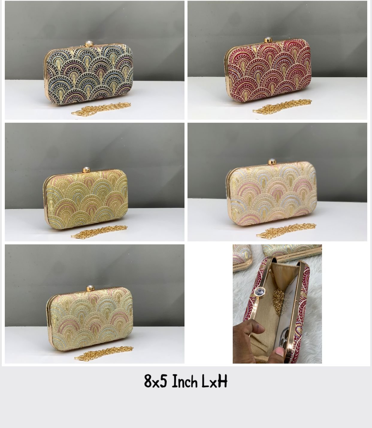 women Elegant Embroidered Box Clutch for Women - Image 8