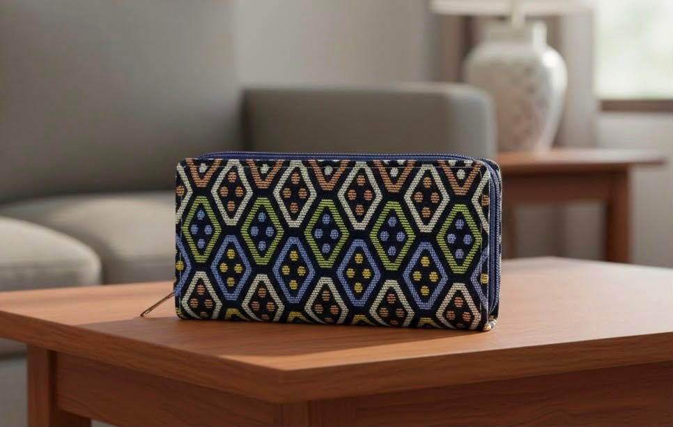 Premium Printed Canvas Zip Wallet for Women - Image 2
