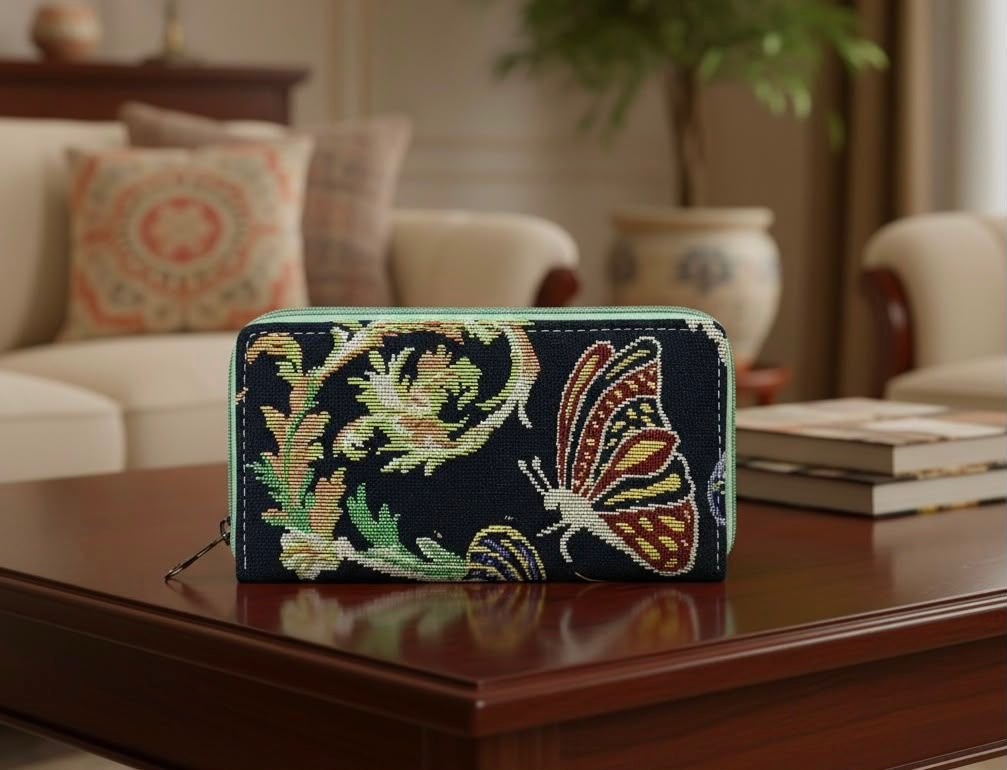 Premium Printed Canvas Zip Wallet for Women - Image 3