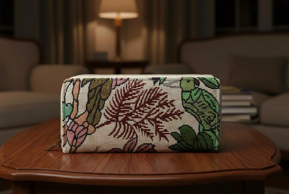 Premium Printed Canvas Zip Wallet for Women - Image 4