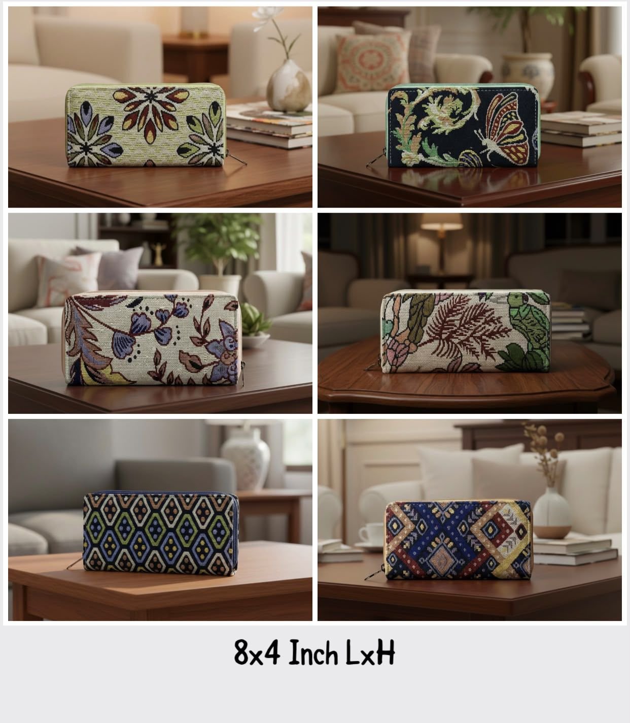 Premium Printed Canvas Zip Wallet for Women - Image 7