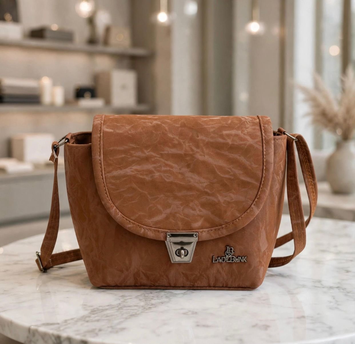 Women’s Textured PU Leather Sling Bag