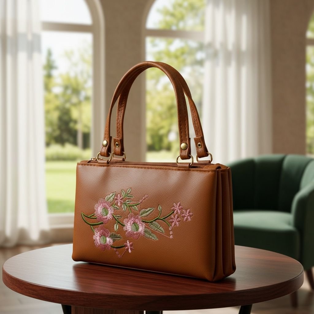 Elegant Floral Embroidered Women’s Handbag