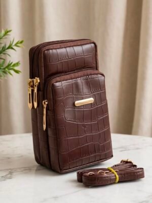 Women’s Stylish Crocodile Texture Sling Bag | Multi-Compartment Crossbody Shoulder Bag