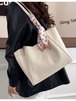 Premium 2-Piece Tote Bag Set with Matching Scarf for Women