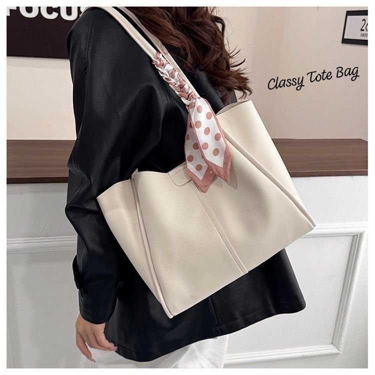Premium 2-Piece Tote Bag Set with Matching Scarf for Women