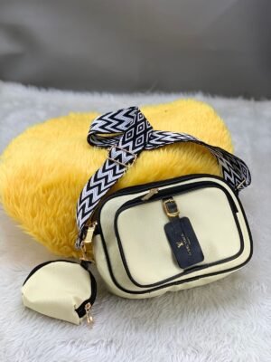 Women’s Stylish Crossbody Sling Bag with Printed Strap & Mini Pouch – Premium Casual Shoulder Bag