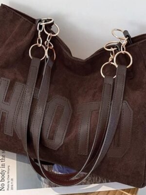 Women’s Stylish Suede Tote Bag | Spacious Shoulder Handbag with Double Handles