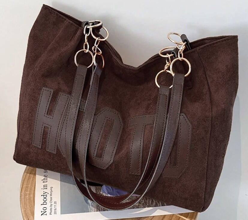 Women’s Stylish Suede Tote Bag | Spacious Shoulder Handbag with Double Handles