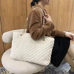 Women’s Pink Quilted Shoulder Bag with Gold Chain Strap