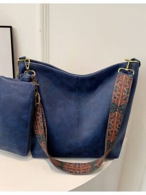Women’s Pink Shoulder Tote Bag | Stylish Large Handbag with Adjustable Printed Strap