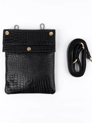 Crocodile-Textured Sling Bag