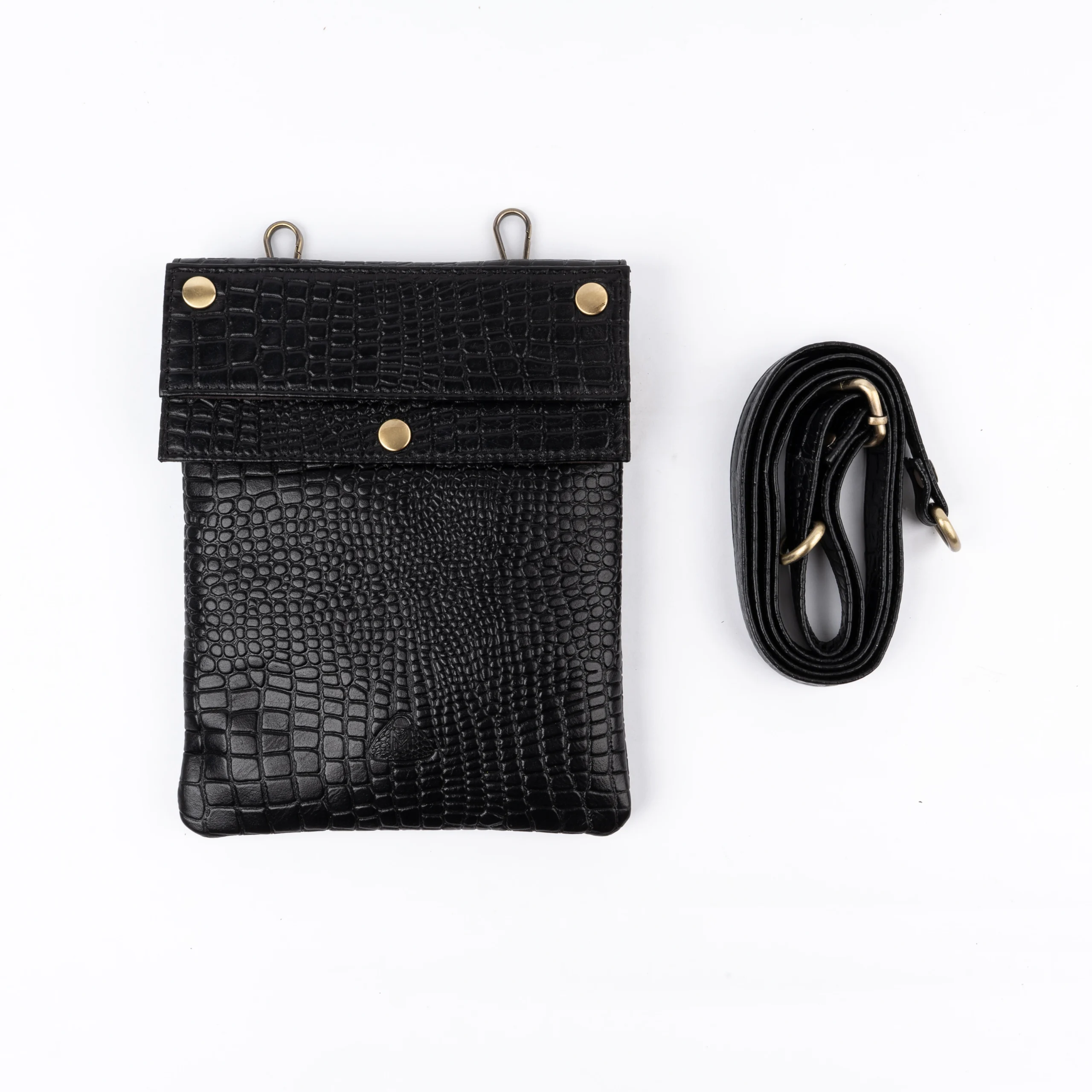 Crocodile-Textured Sling Bag