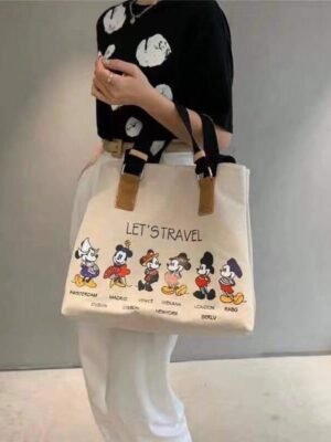 Let’s Travel Printed Large Tote Bag for Women – Spacious Travel & Shopping Handbag