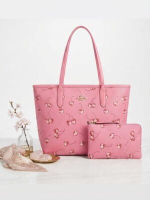 coach Women’s Premium Printed Tote Handbag – Stylish Shoulder Carry Bag