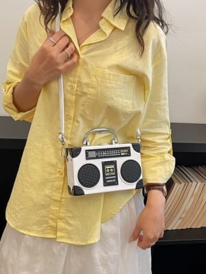 Vintage Retro Radio Speaker Crossbody Bag for Women – Stylish Handbag